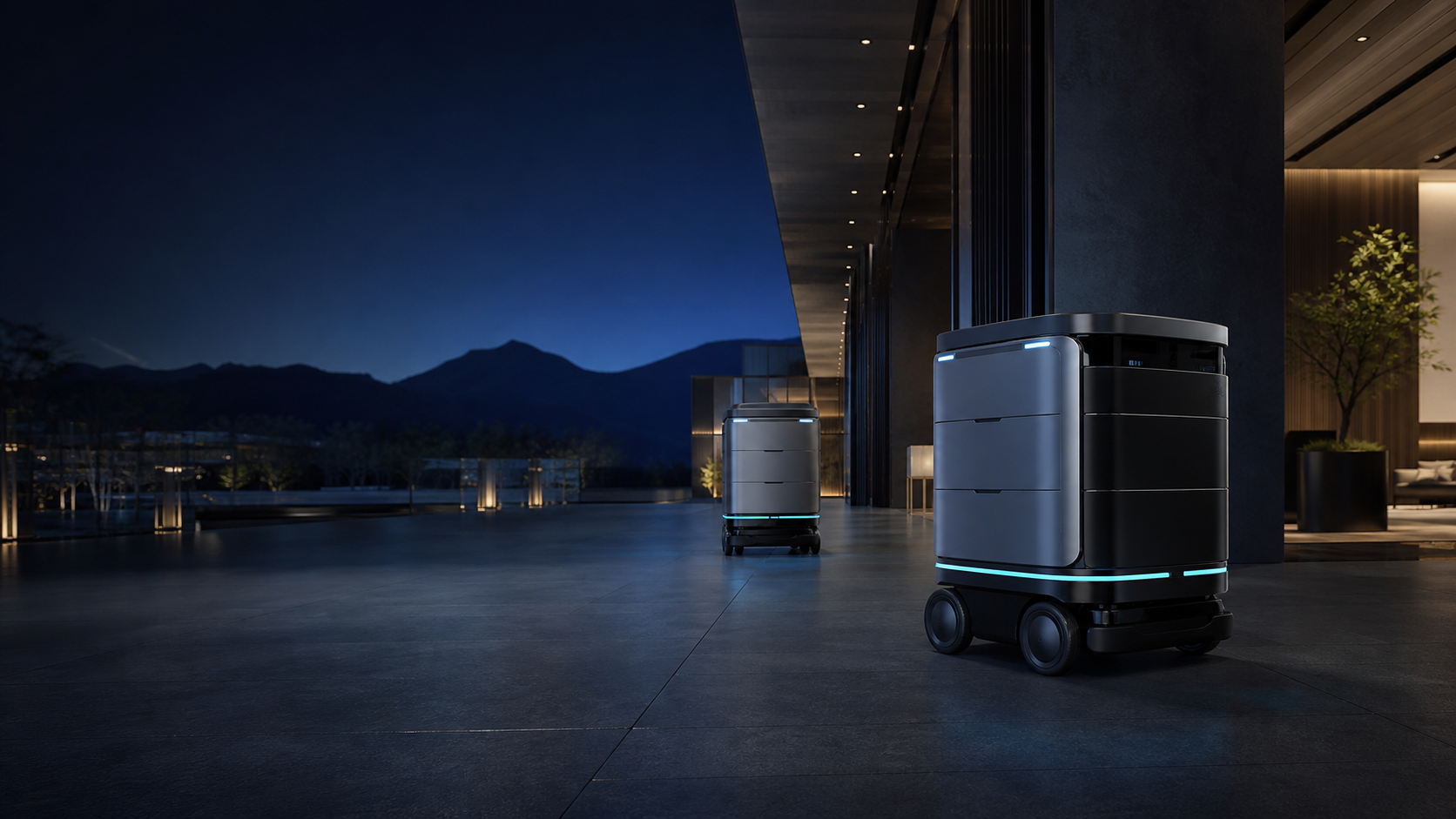 Commercial robots operating in a real environment